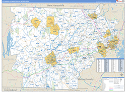 Fitchburg-Leominster Metro Area Wall Map Basic Style 2026